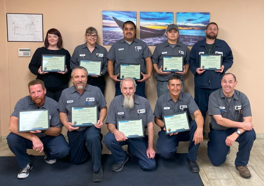 Technician Trainees and Technicians getting their certification. 
